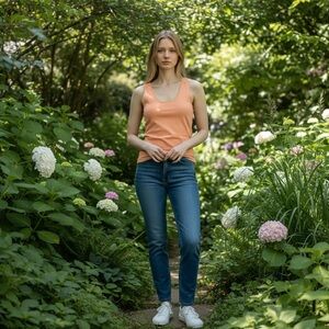 Kathleen Kirkwood Apricot Undercover Agent Sleeveless Tank Top     size XS NWOT